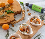 Baked Apricots with Gorgonzola, Walnuts, Thyme and Guerzoni Apple Glaze