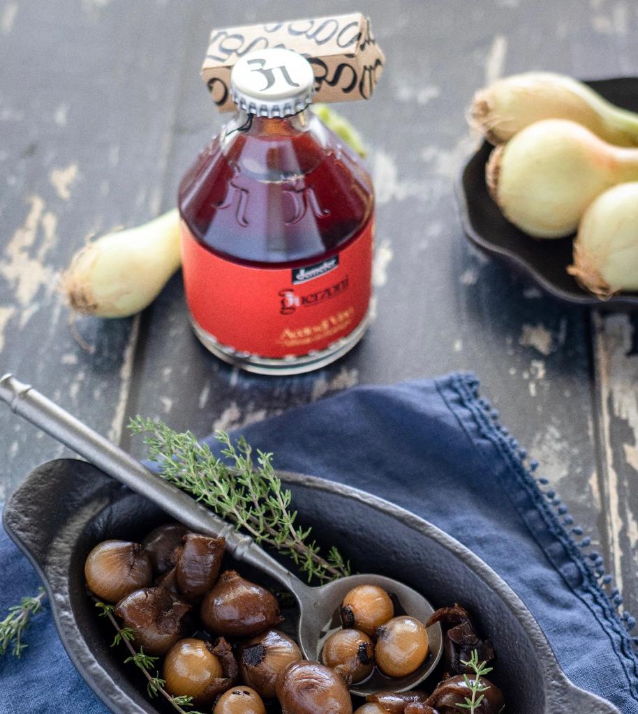 Sweet and Sour Borrettane Onions with Guerzoni Organic Biodynamic Barrel-Aged Red Wine Vinegar